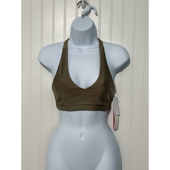 Good American Core Plunge Performance Criss Cross Sports Bra Bronze Size 0 XS - Picture 7 of 14